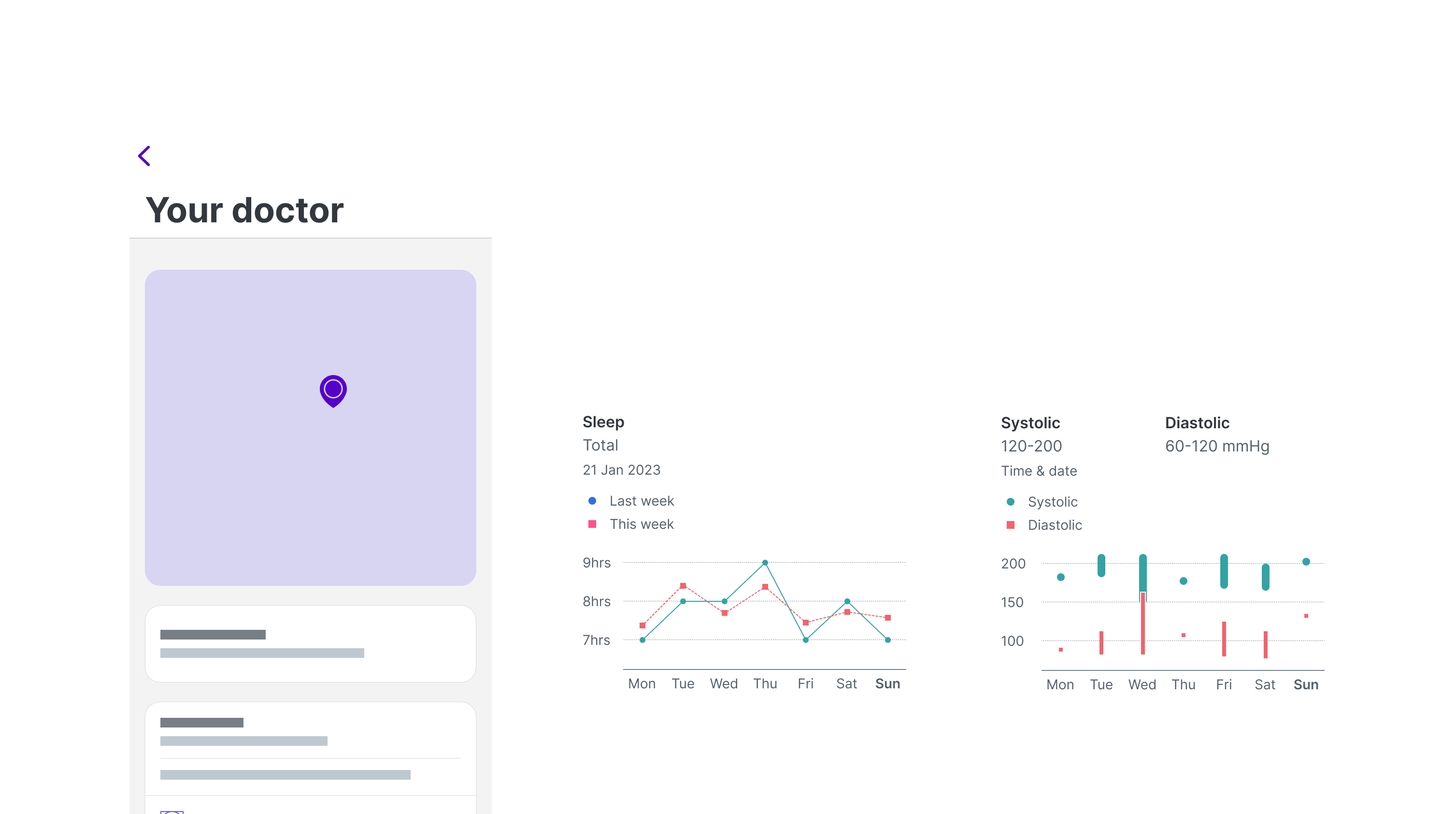 Example screens with the new design language and example components