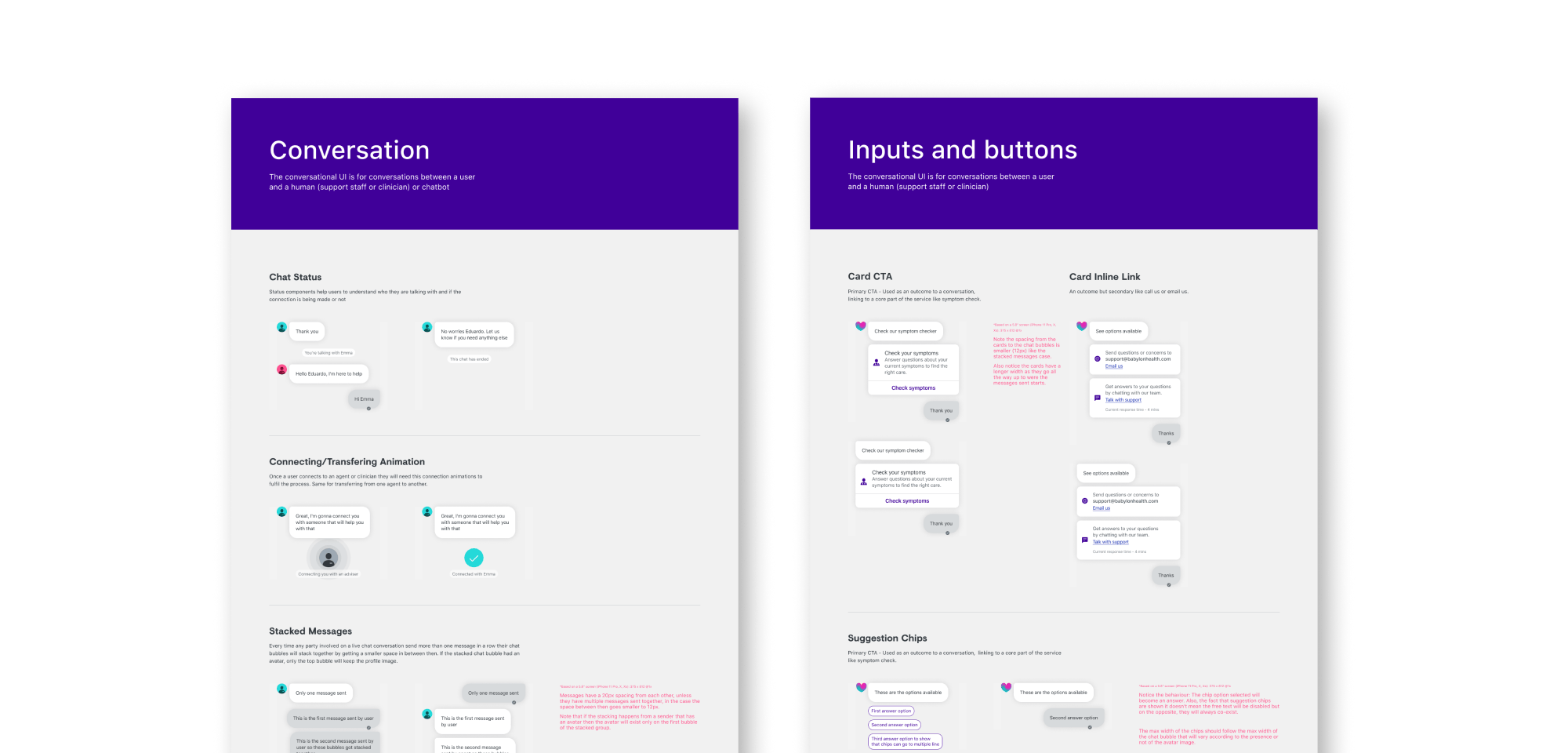 Selection of design system components