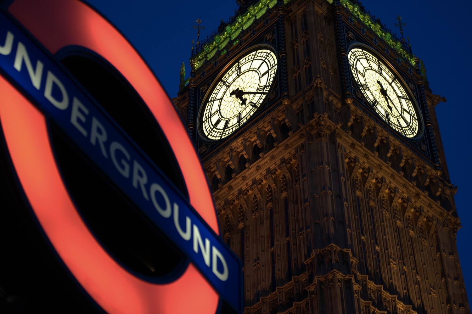 Big Ben at night in London